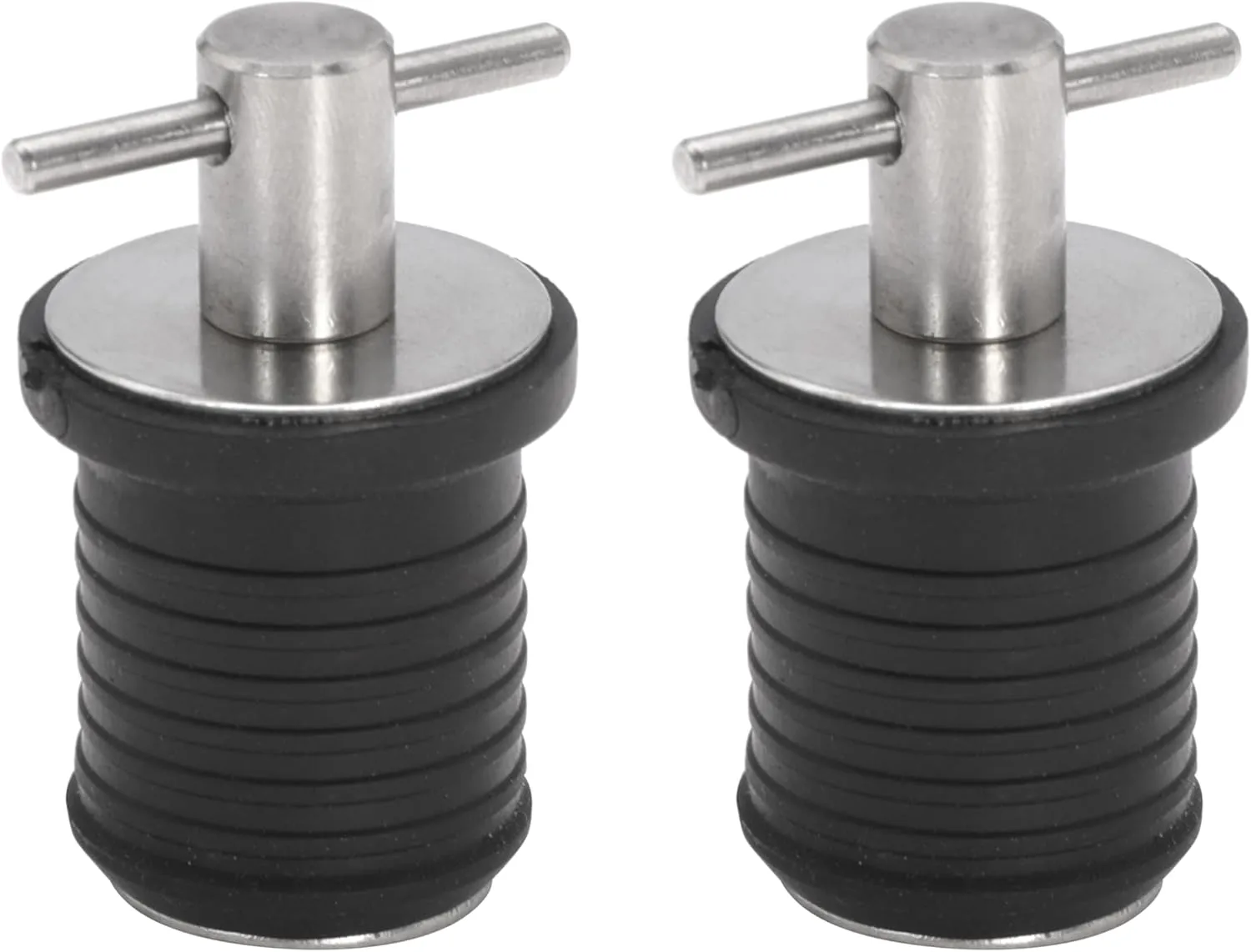 2 Pcs T-Handle Boat Plug Brass/Stainless Steel Boat Drain Plug Snap Handle Plug Rubber Drain Plug for Boat Marine