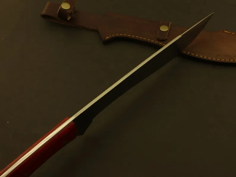 24" Eli R Machete Bushcraft & Camping Machete (D2 Steel, Spring Steel are available) with Custom Blade Material Variations-Bushcraft Machete