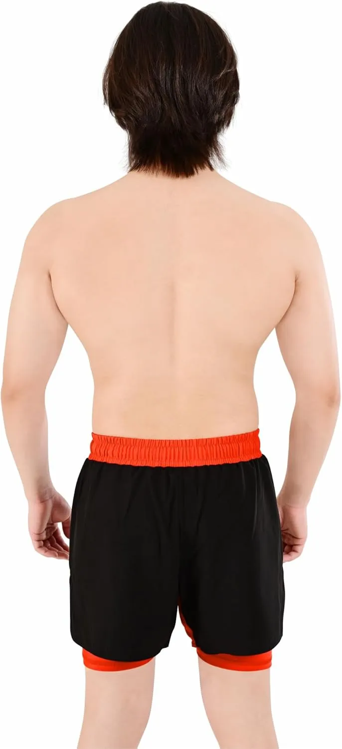 2BOLD MMA Shorts Mens 2 in 1 Jiu-Jitsu Built in Compression Lining Athletic Gym Boxing Muay Thai BJJ No-Gi Grappling Shorts