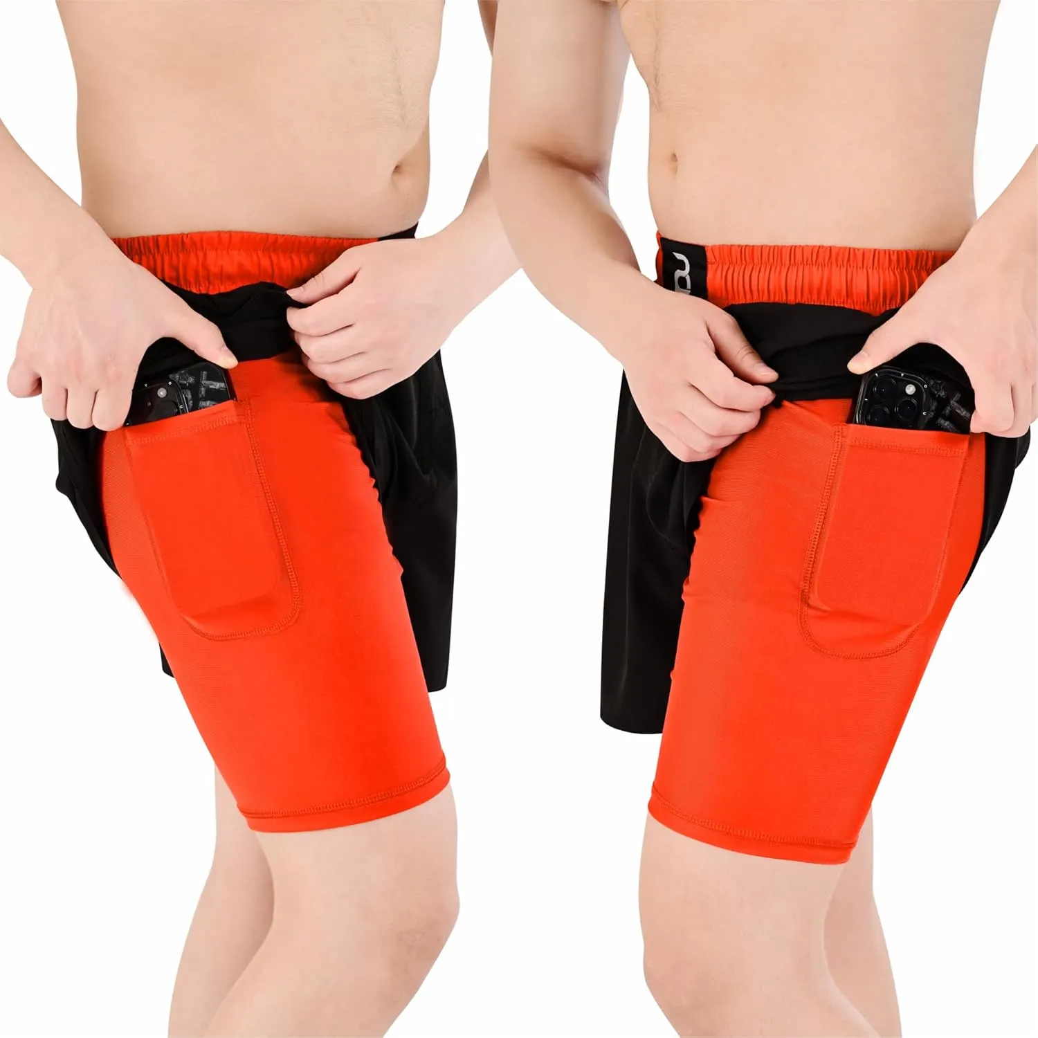 2BOLD MMA Shorts Mens 2 in 1 Jiu-Jitsu Built in Compression Lining Athletic Gym Boxing Muay Thai BJJ No-Gi Grappling Shorts