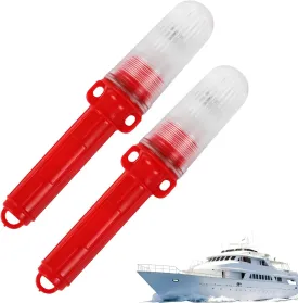 2PCS Boat Flares,Boat Flares Coast Guard Approved Marine, Waterproof Emergency For Boating Safety Kit, Fishing Nets, Buoys(Red)