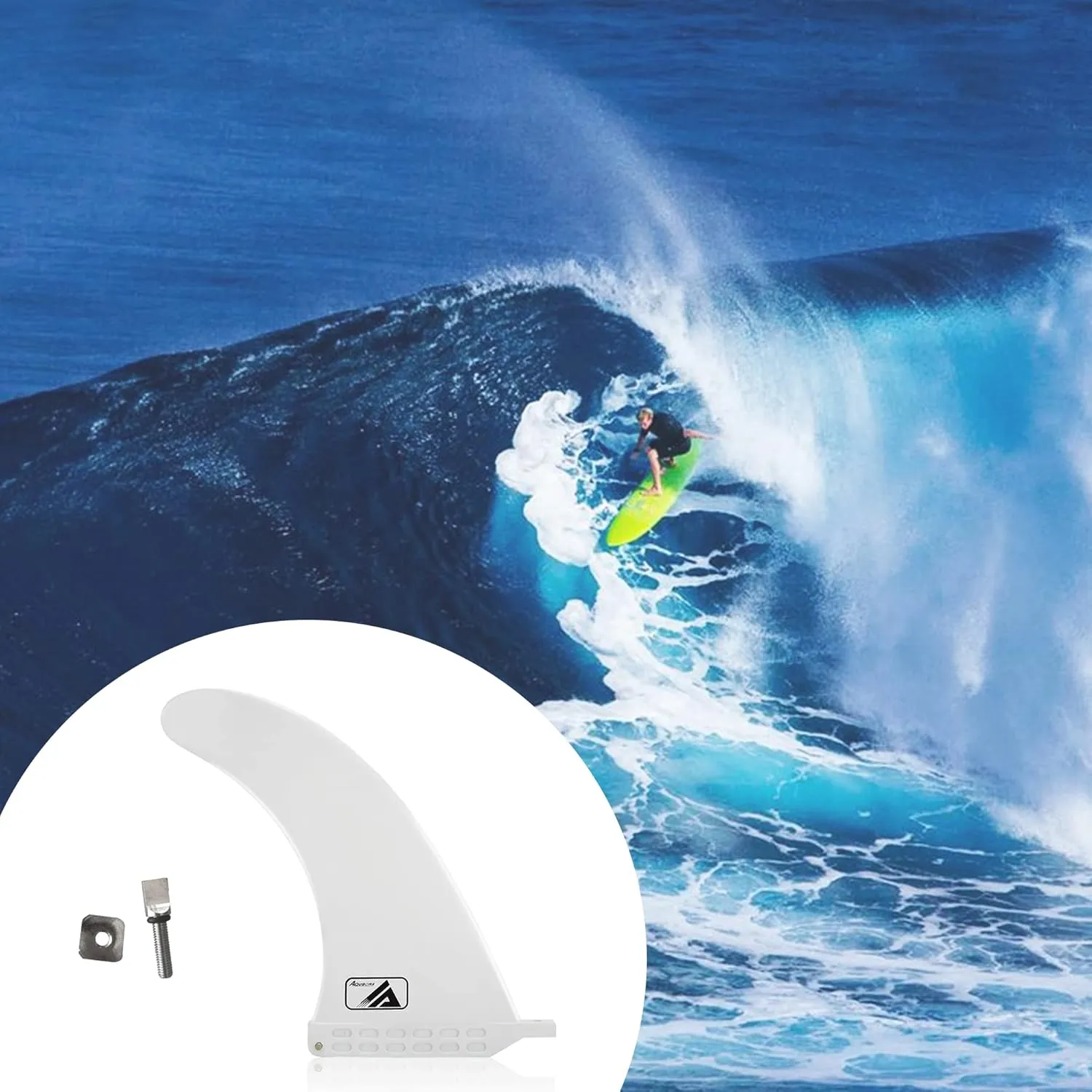 AQUBONA Surf Fin 9"/ 8"/ 7.5" - Fiberglass Reinforced Nylon - Center Fin for for Longboard Surfboard SUP
