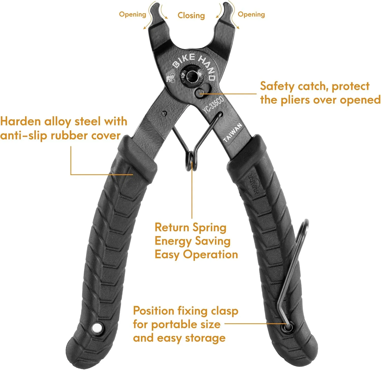 BIKEHAND Bike Bicycle Chain Master Link Pliers Tool - MTB Road Quick Link Remover Removal - Compatible with All Brands: for Shimano Sram KMC Chain