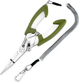 Booms Fishing H01 Small Fishing Pliers Scissors Braid Cutters Lightweight Stainless Steel Fishing Tools Split Ring Pliers Hook Remover