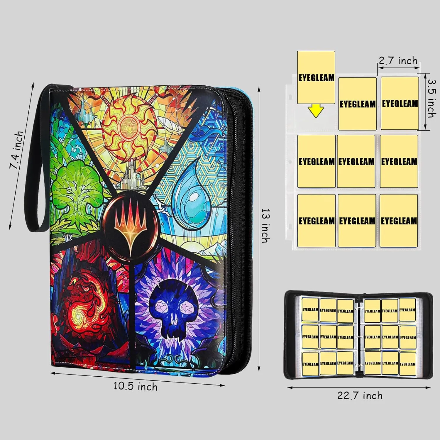 Card Binder for MTG/TCG,9 Pocket Trading Card Binder for YGO/PTCG,Holds 720 Cards,Collector Card Album for Standard Game Cards,Toys Gifts