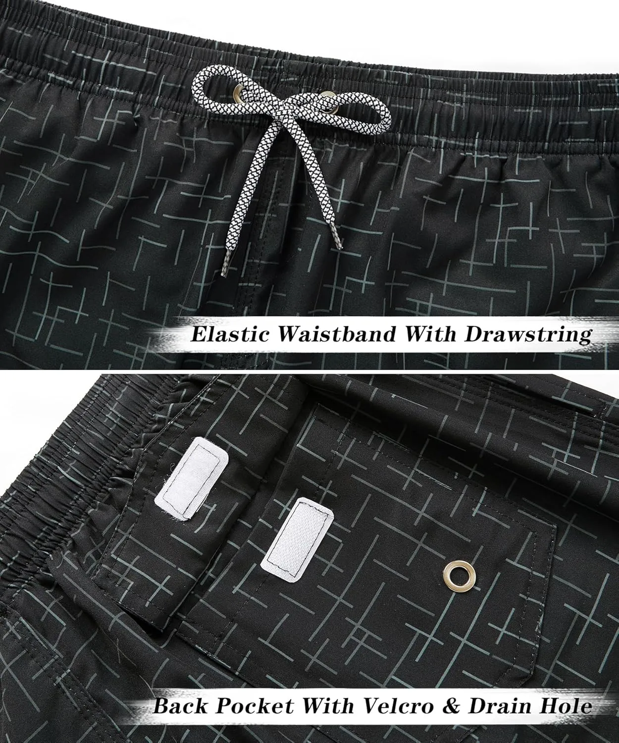 ELETOP Men's Swim Trunks Quick Dry Bathing Suit Swimming Board Shorts Mesh Lining Beach Swimwear
