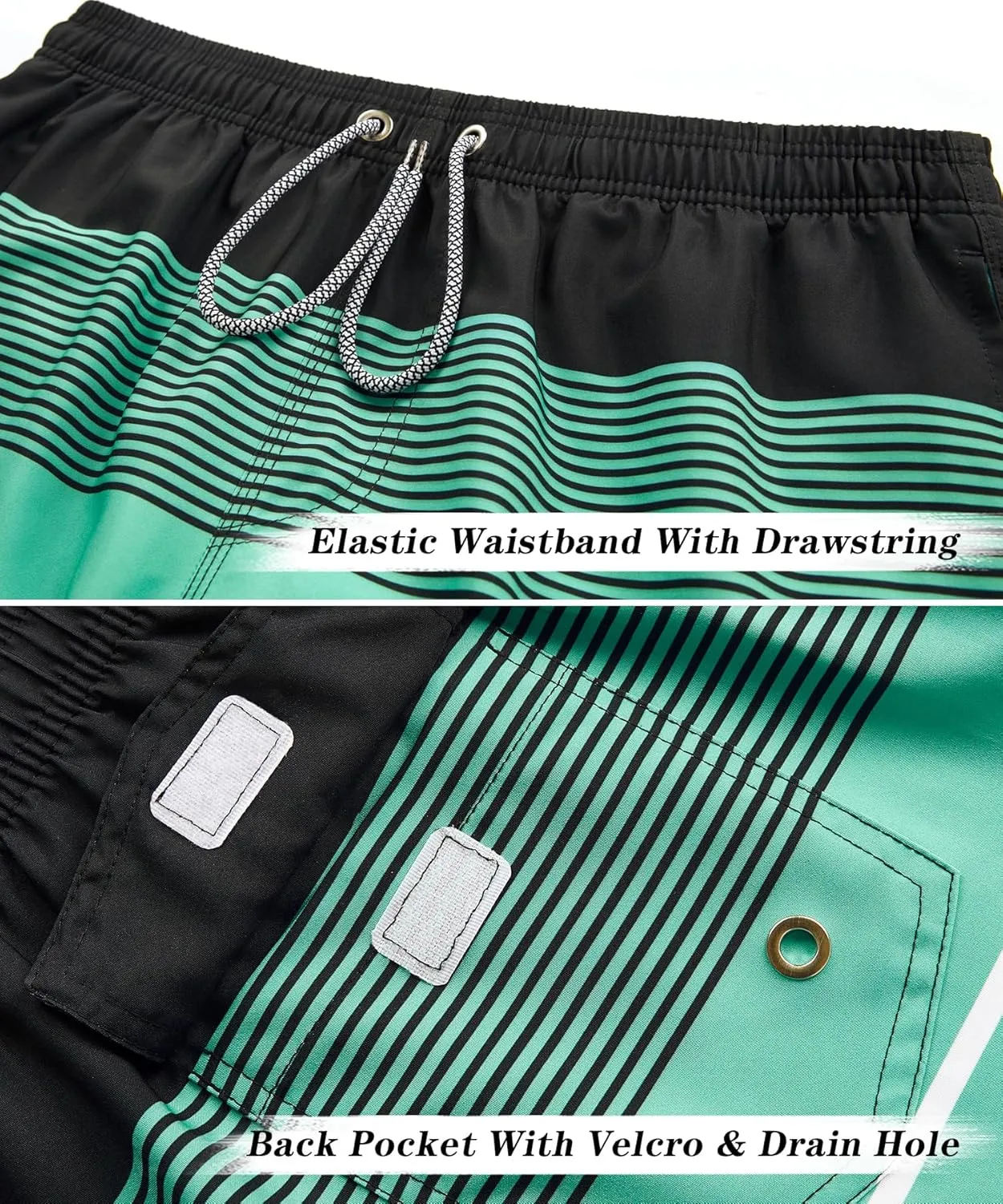 ELETOP Men's Swim Trunks Quick Dry Bathing Suit Swimming Board Shorts Mesh Lining Beach Swimwear