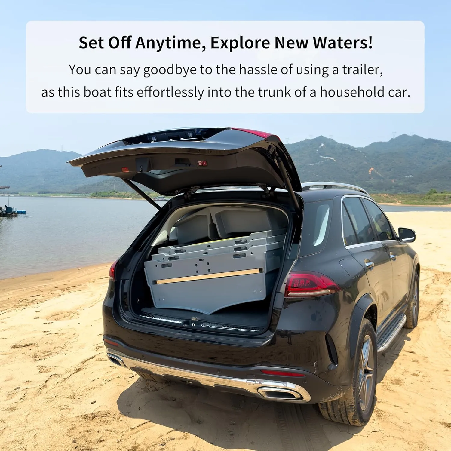 Fishing Boat, Folding Pontoon Boat, Fits in Car Trunk  Portable Modular Kayak, Seats 2-6, Motor-Ready, Sturdier Than Inflatable Boats  Ideal for Lure Fishing, Paddling Trip, Hunting, Rescue
