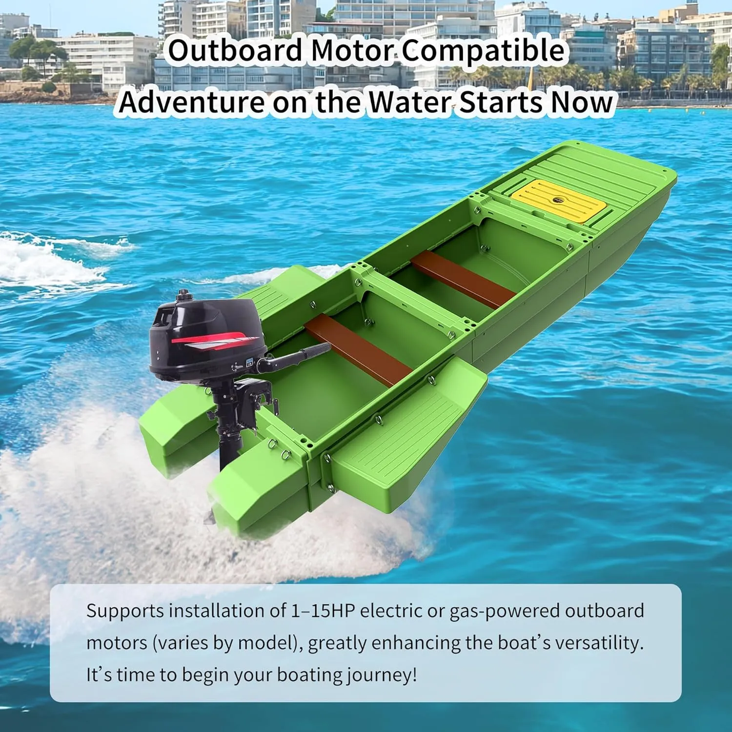 Fishing Boat, Folding Pontoon Boat, Fits in Car Trunk  Portable Modular Kayak, Seats 2-6, Motor-Ready, Sturdier Than Inflatable Boats  Ideal for Lure Fishing, Paddling Trip, Hunting, Rescue