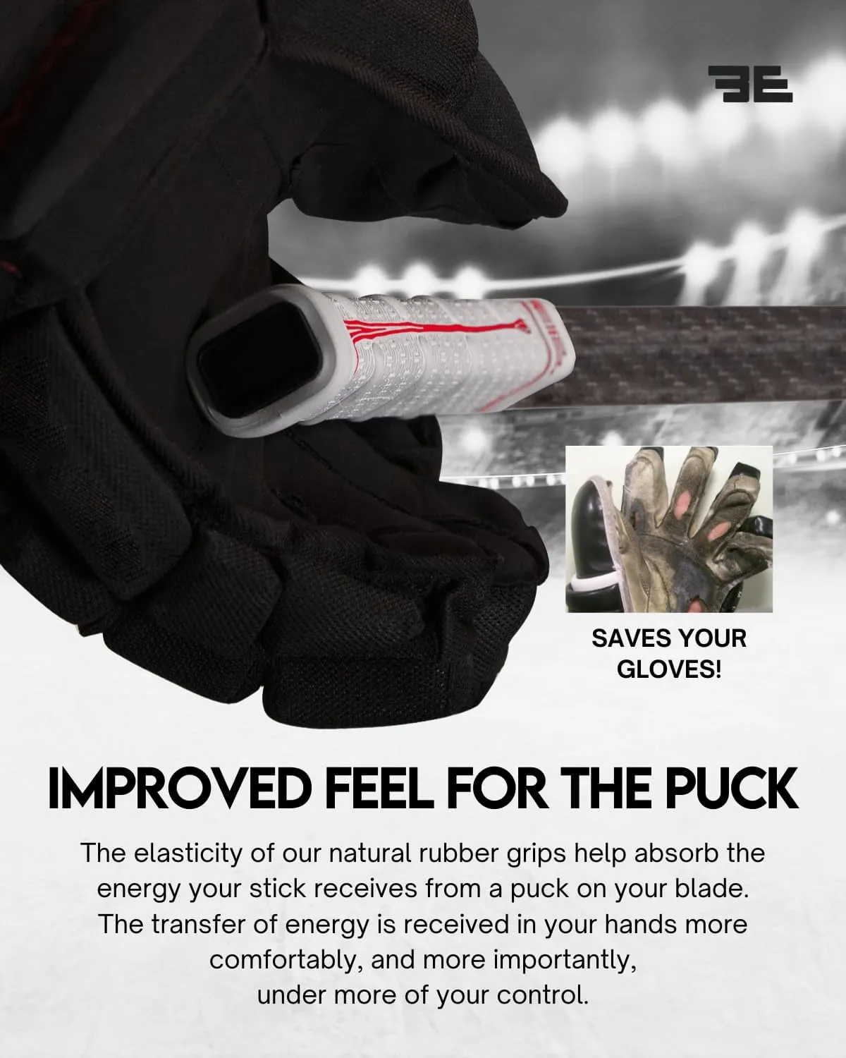 Flux Z Hockey Stick Replacement Grip - Reusable Design, Large Knob Player Grip to Maximize Power, Accuracy and Stick Control, Fits All Stick Sizes
