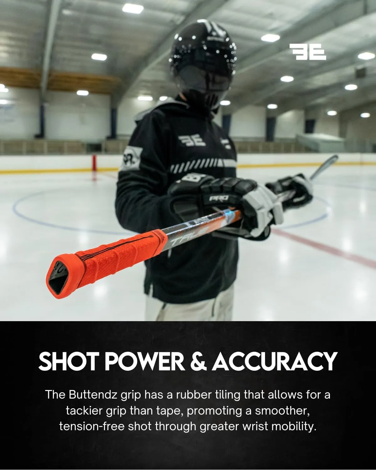 Flux Z Hockey Stick Replacement Grip - Reusable Design, Large Knob Player Grip to Maximize Power, Accuracy and Stick Control, Fits All Stick Sizes