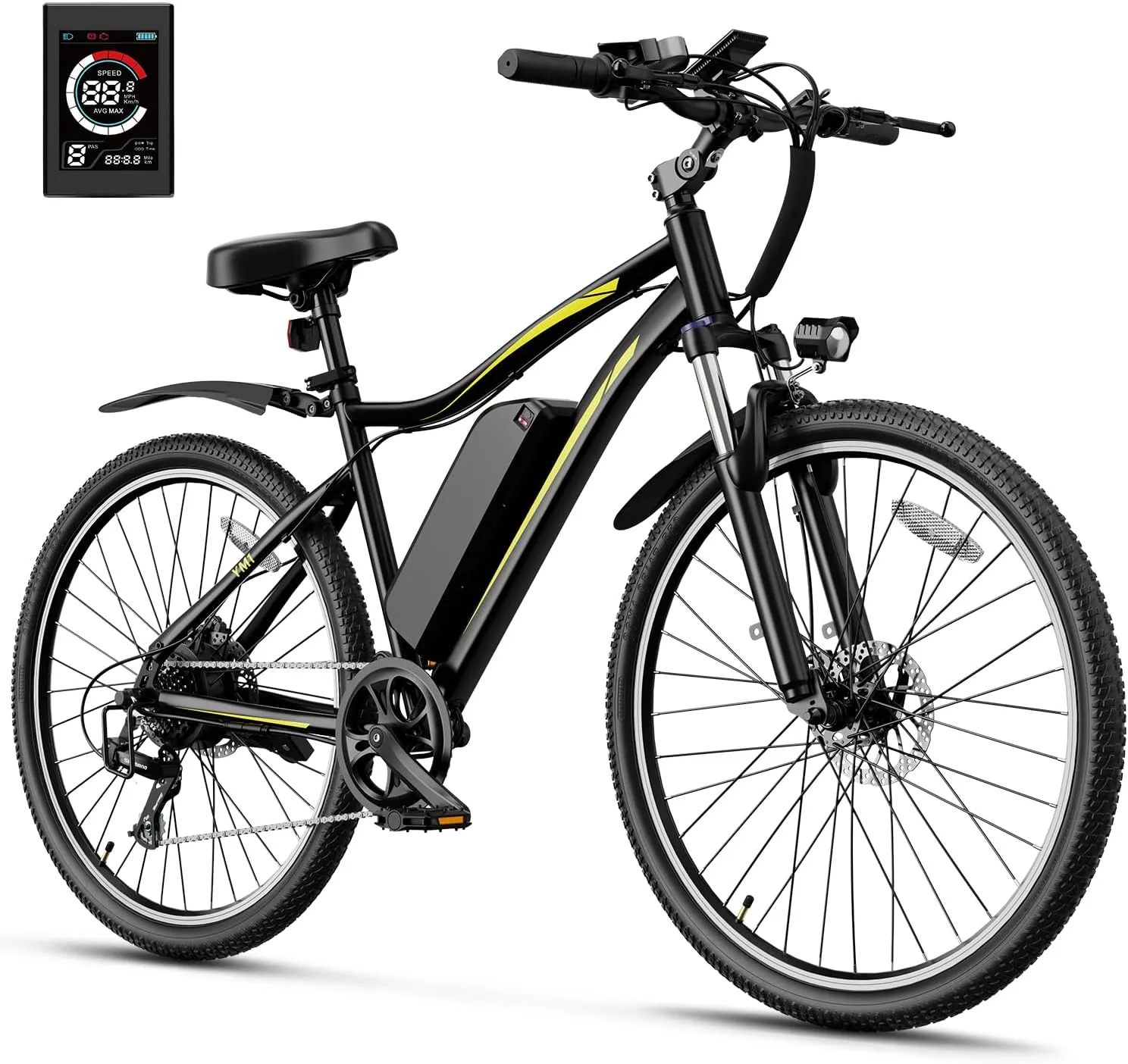 Heybike Electric Bike for Adults, 750W Peak Brushless Motor, up to 40Miles, 22mph Max Speed Electric Mountain Bike, 480WH Removable Battery Ebike, 27.5'' Tires, 7-Speed and Front Suspension