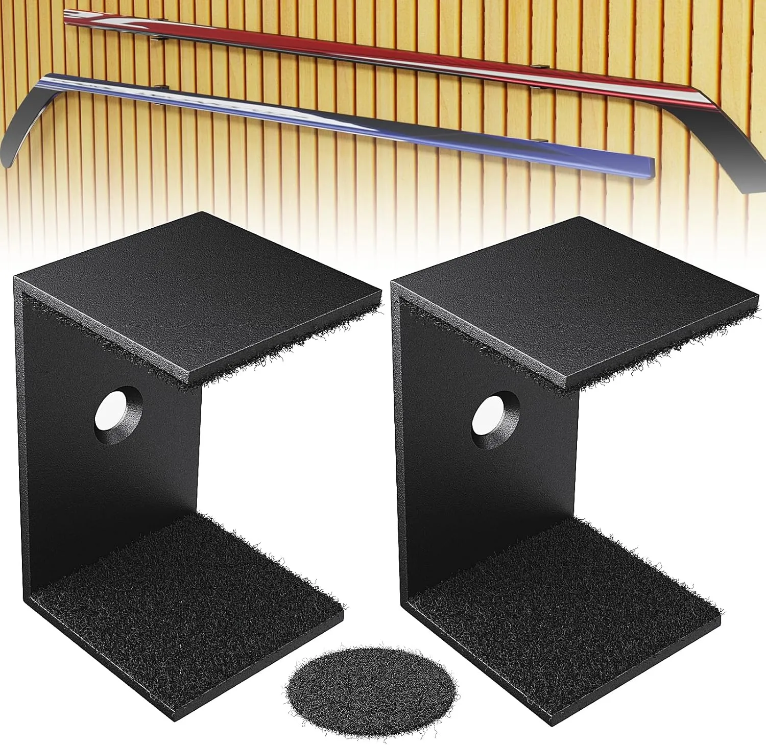 Hockey Stick Display Holder Wall Mount, Hockey Stick Storage Rack, Ice Hockey Stick Hangers for Hockey Room Decor Boys, Supports Vertical??Diagonal??Horizontal Display- Black