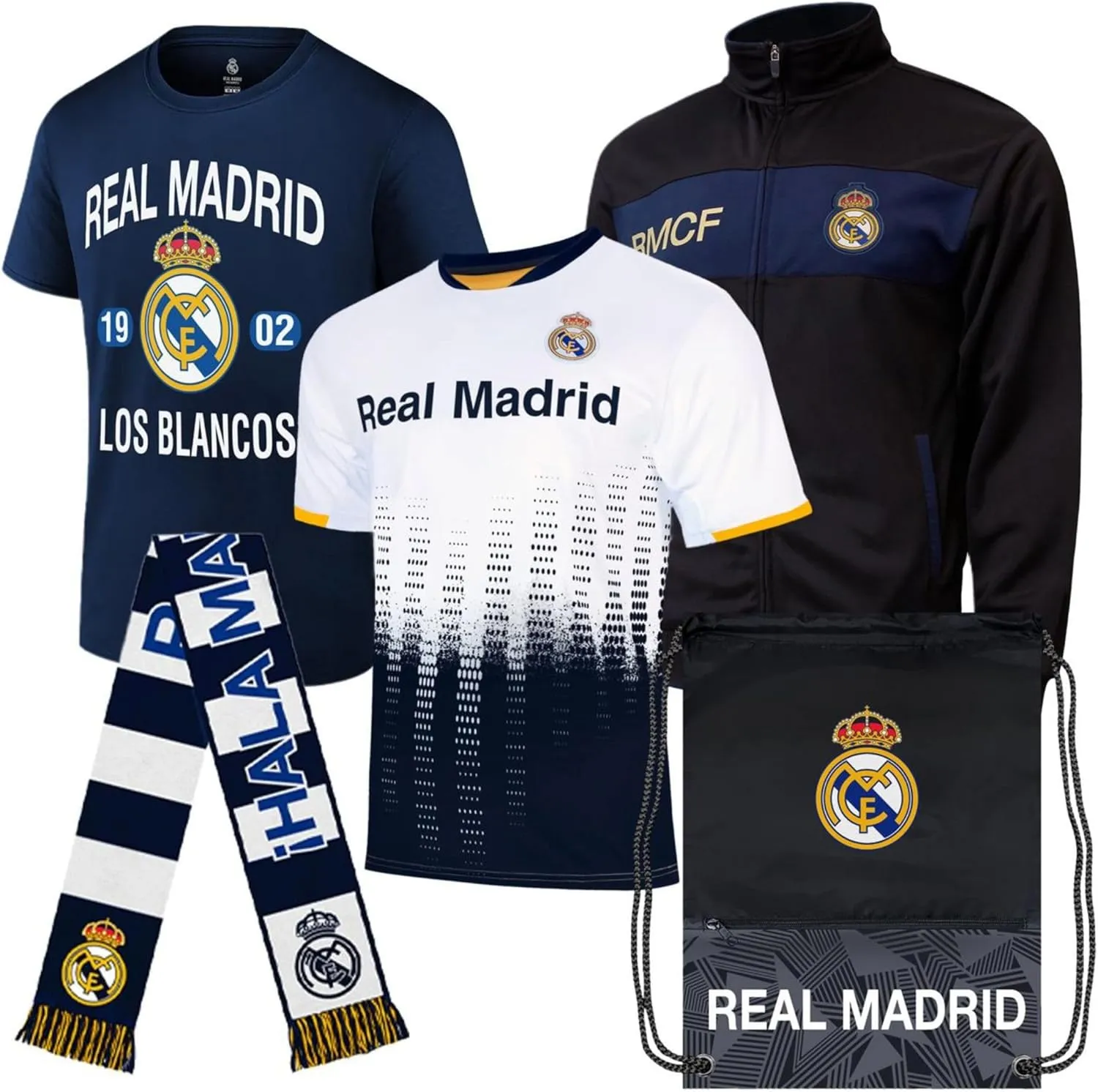 Icon Sports Pro League Ultimate Fan Pack ?C Officially Licensed 5-Piece Soccer Merch - Shirt, Jersey, Jacket, Scarf, Bag