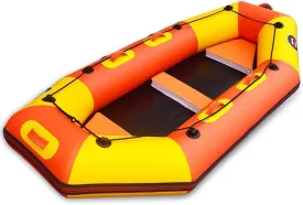Inflatable Boat, 4 Person Touring Kayaks, Fishing Rubber Boat, Portable Dinghy Raft with Paddles, Swimming Beach Pool