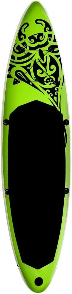 Inflatable Stand Up Paddleboard Water Sport Set for All Skill Levels Included with SUP Board, Aluminum Oar, Removable Fin, High Pressure Hand Pump... Green 120"x29.9"x5.9"
