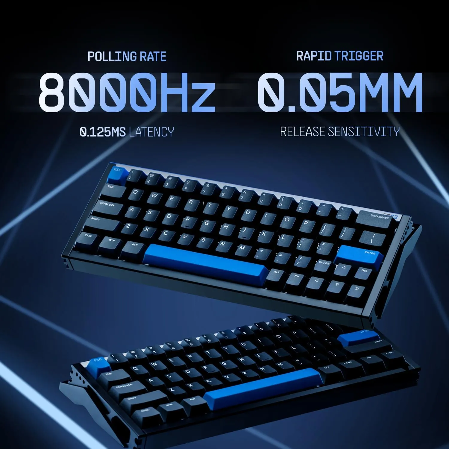 IQUNIX EZ63 Gaming Keyboard, 60% RGB Mechanical Keyboard, 64 Keys with Star Trail Magnetic Switches, Rapid Trigger, Adjustable Actuation, Double Shot PBT Keycaps, for Win/Mac Laptop PC
