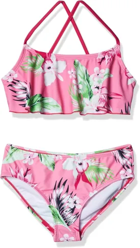 Kanu Surf Girls' Alania Flounce Bikini Beach Sport 2 Piece Swimsuit