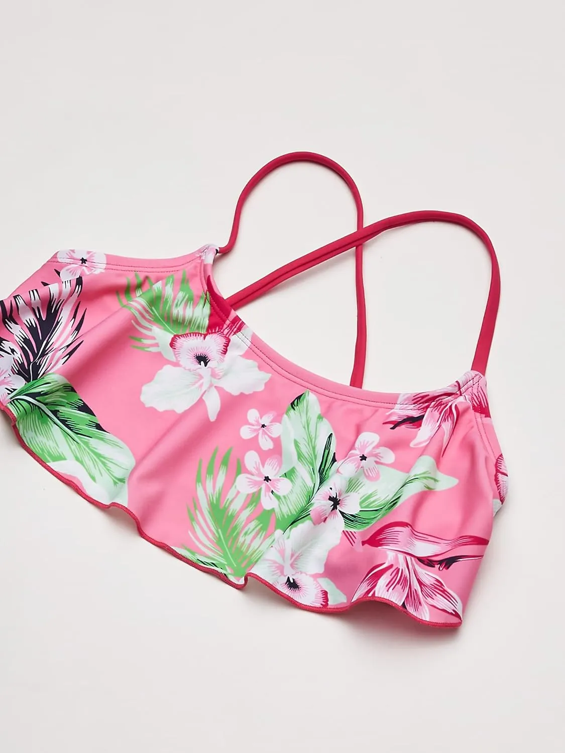 Kanu Surf Girls' Alania Flounce Bikini Beach Sport 2 Piece Swimsuit