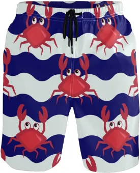 Men's Cow Print Shorts Drawstring Swim Trunks with Pockets and Mesh Lining
