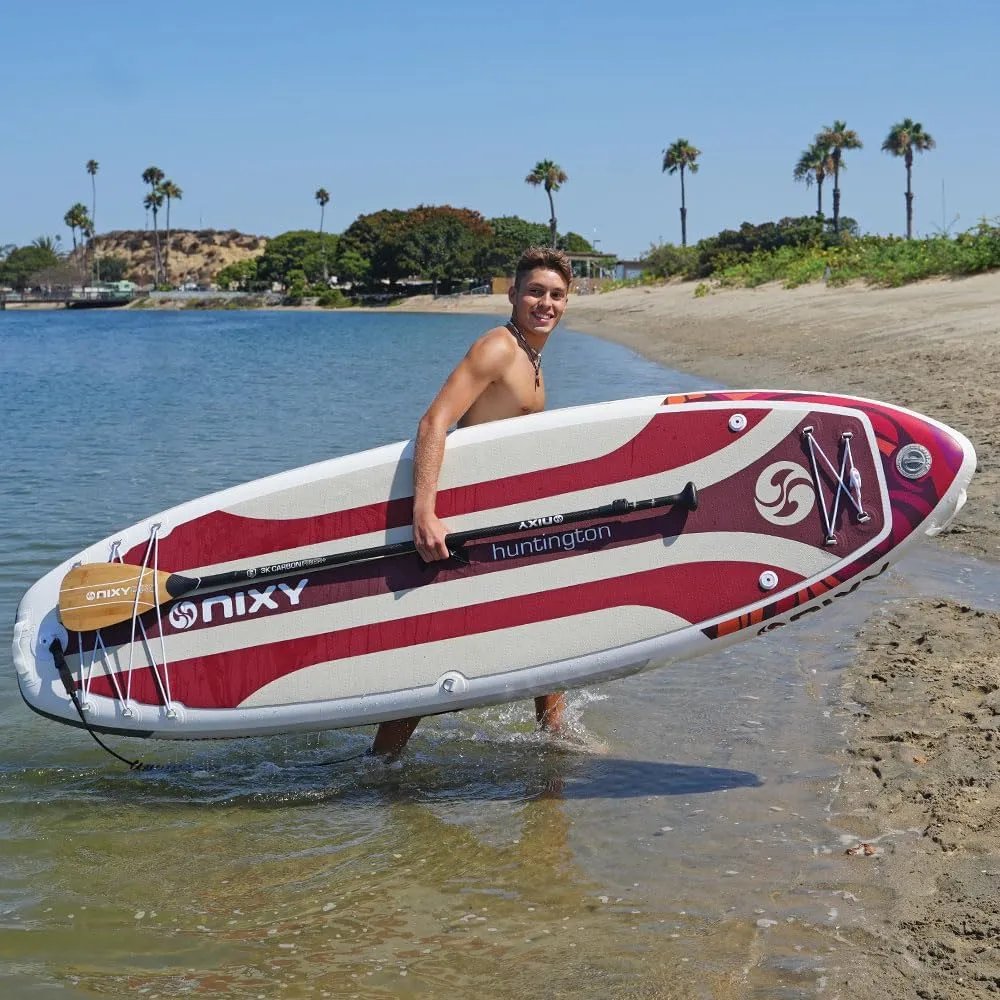 NIXY G5 Huntington Inflatable Paddle Board Compact SUP 9'6" x 32" x 6" Ultra-Light Stand Up Paddleboard, Welded Seams, Woven Drop Stitch for Durability