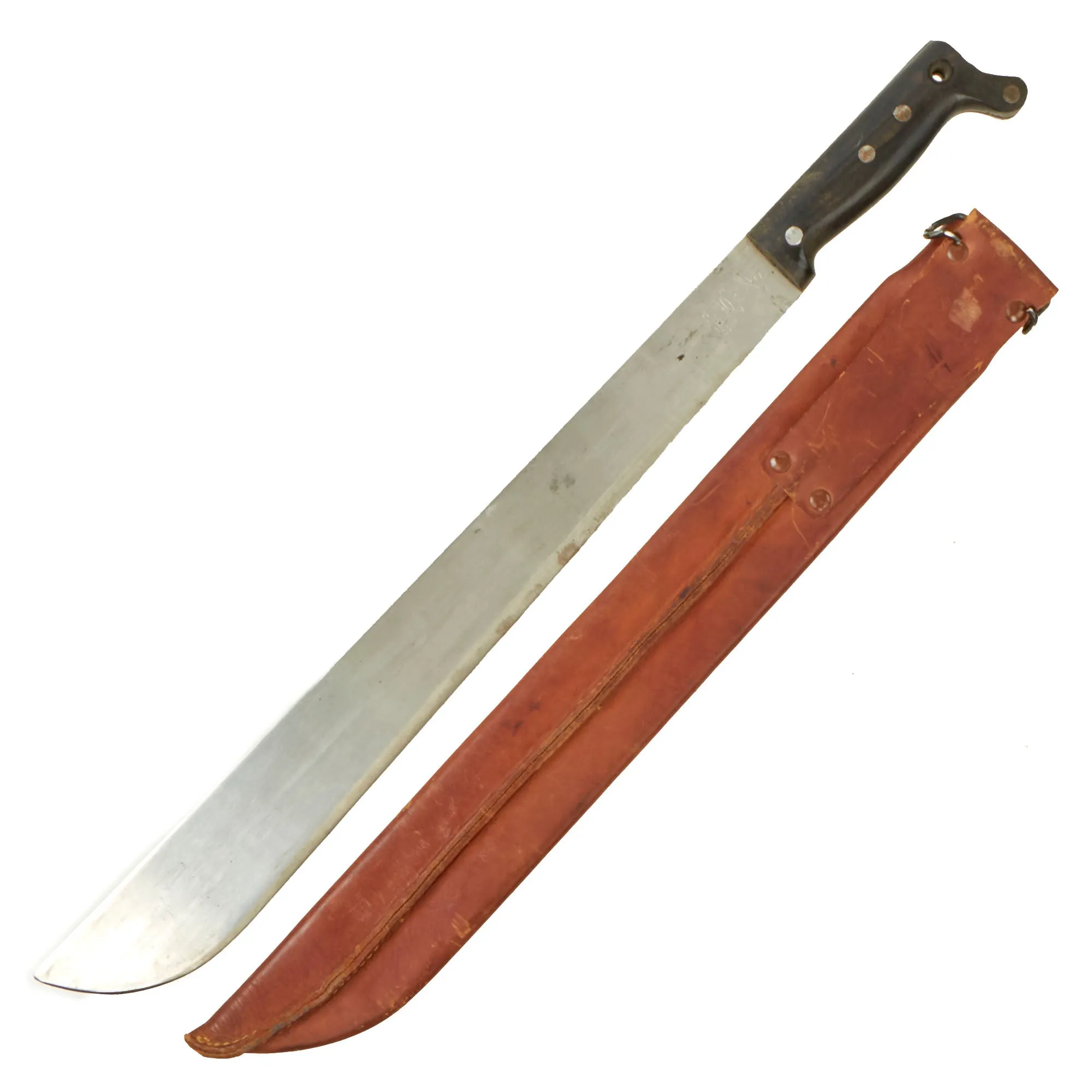 Original U.S. WWII Collins & Co Legitimus Model Machete Dated 1942 With Signal Corps LC-14A Marked Scabbard