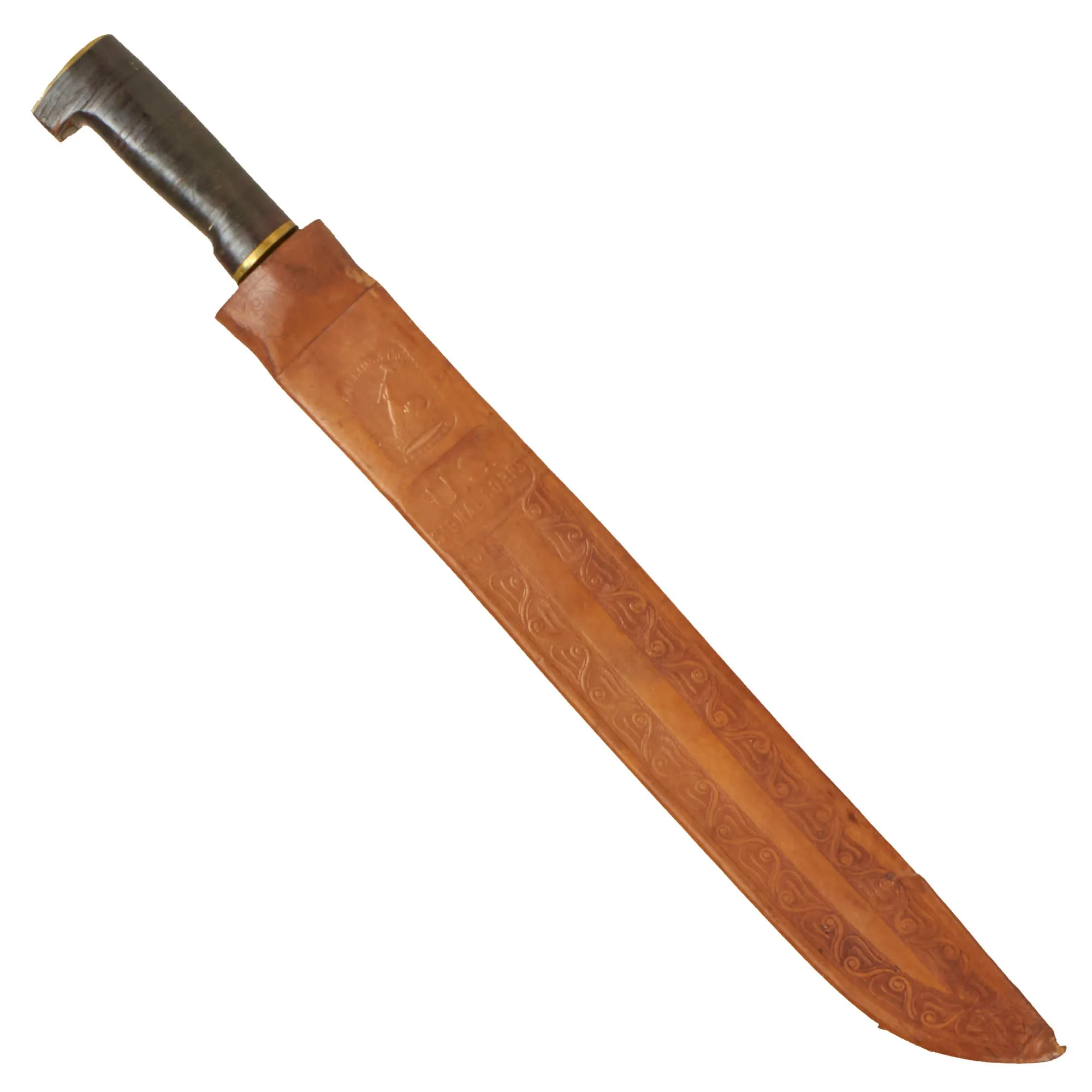 Original U.S. WWII Collins & Co Legitimus No. 37 Machete With Signal Corps Marked Scabbard