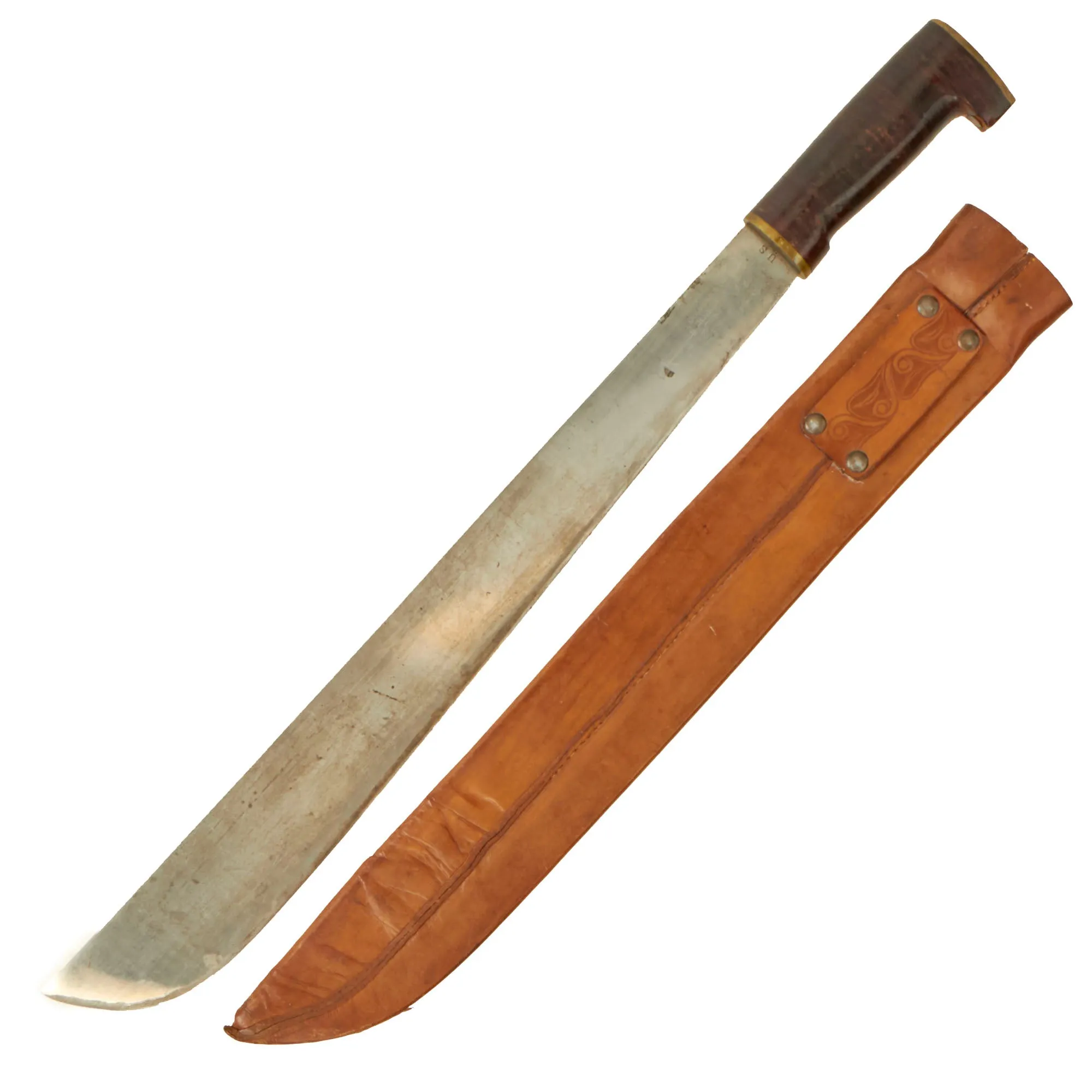 Original U.S. WWII Collins & Co Legitimus No. 37 Machete With Signal Corps Marked Scabbard