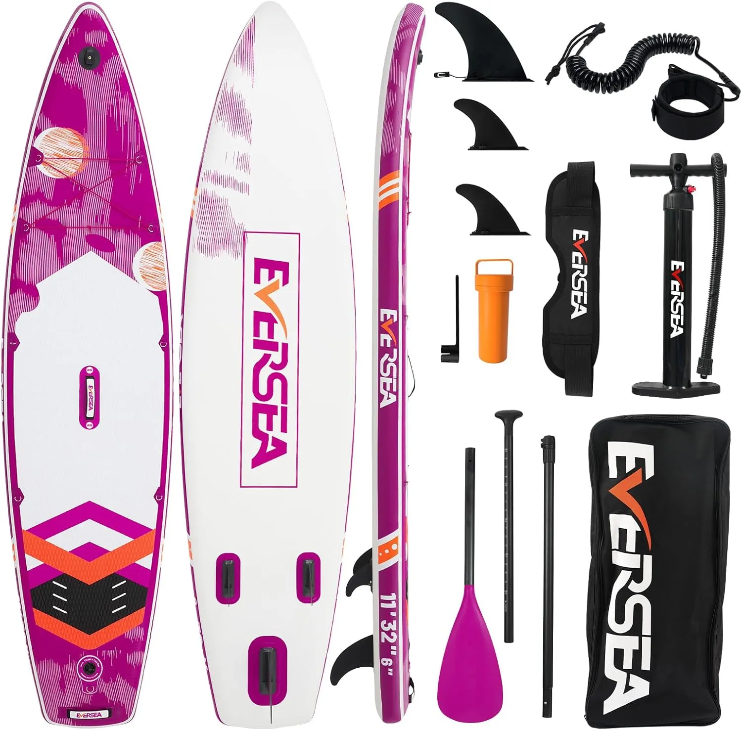 Paddleboard Stand up Paddle Board Inflatable Paddle Board for JP customers Dual-Action Pump Non-Slip EVA Deck Rapid SUP Long distancd Ultra-Light 4 D-Rings 3 fins Material Upgrade 11'32"6"
