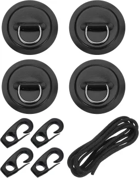 PATIKIL Stainless Steel D-Ring Patch Round Patch with Elastic Cords & Hook