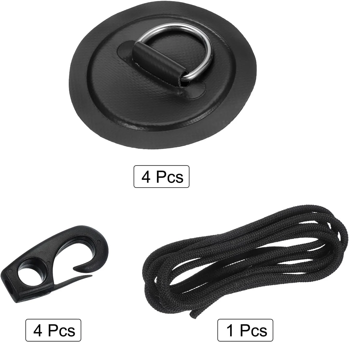 PATIKIL Stainless Steel D-Ring Patch Round Patch with Elastic Cords & Hook