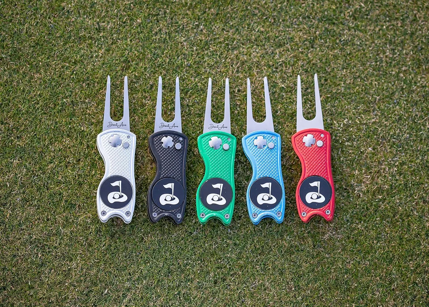 Premium Golf Divot Repair Tool with Magnetic Ball Marker & Clip  Switchblade Design & Club Grip Holder  Golf Accessories & Gifts for Men  Metal Divot Tool for Greens