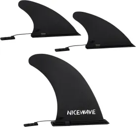 Replacement Paddle Board Fin Set,Includes 1 Center Fin & 2 Side Fins,Portable Detachable Inflatable Sup Board Fins Easy to Install Without Tools,Improved Stability,Better Turn Tracking.