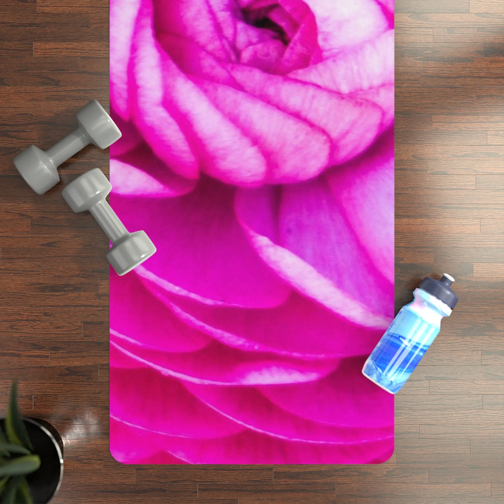 Rose Blush Rubber Yoga Mat| Pink Floral Rubber Yoga Mat| Yoga Accessories| Yoga Mat Lightweight Rubber Yoga Mat|Namaste|Pink