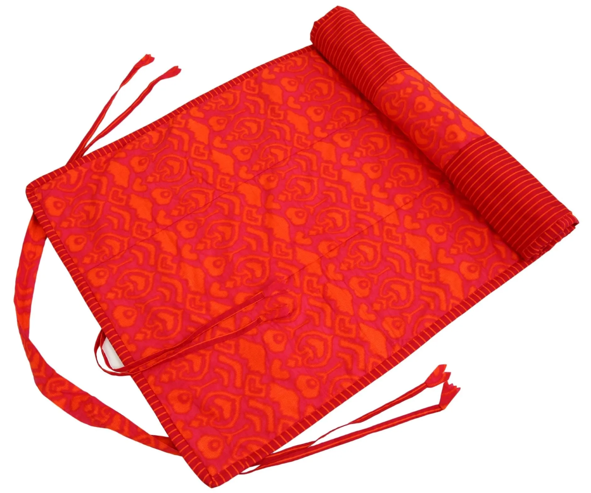 ShalinIndia Yogamat For Women And Girls Cotton Printed Reversible Cushioned,YMT02-2522,Orange,70X30 Inch