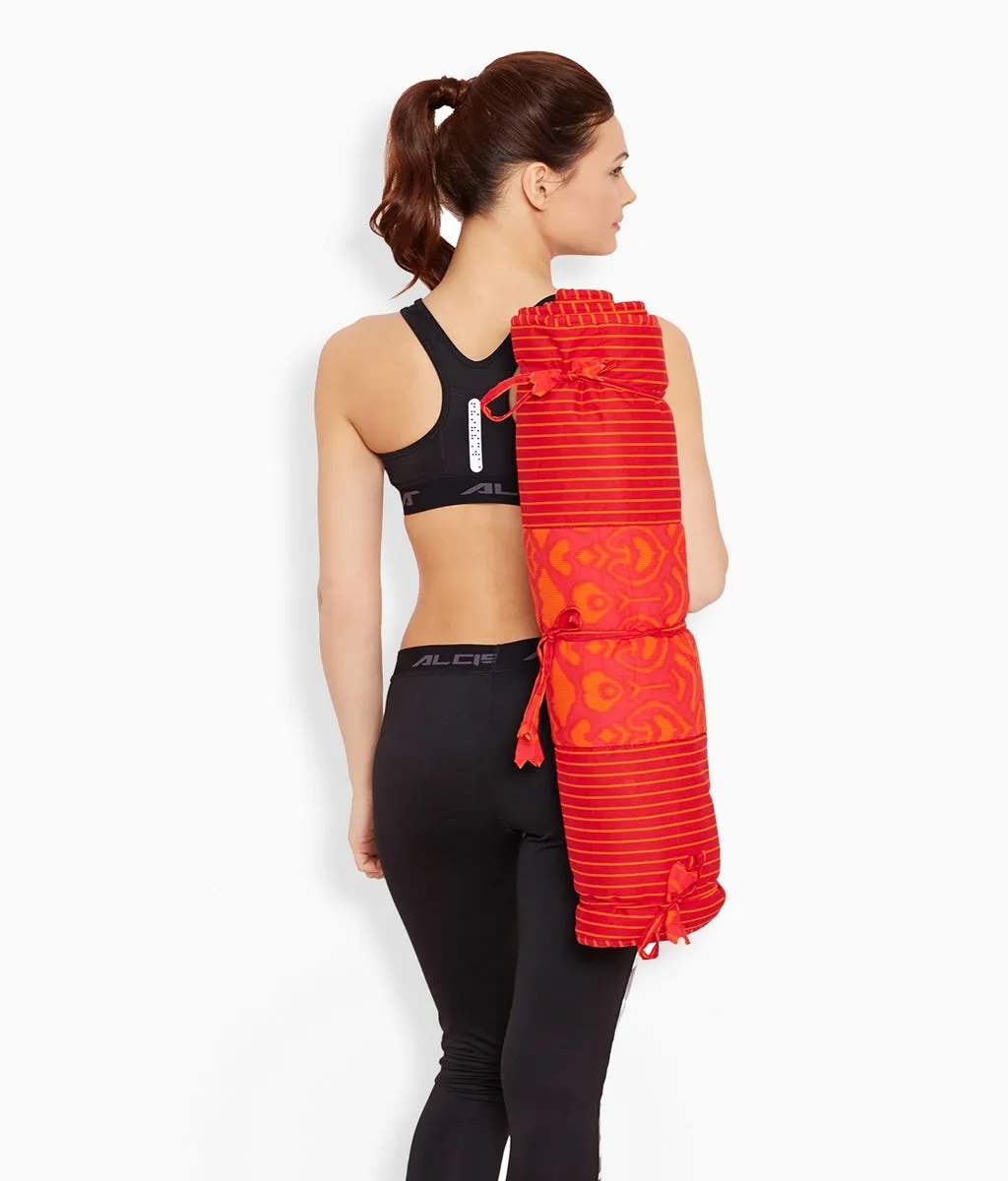 ShalinIndia Yogamat For Women And Girls Cotton Printed Reversible Cushioned,YMT02-2522,Orange,70X30 Inch