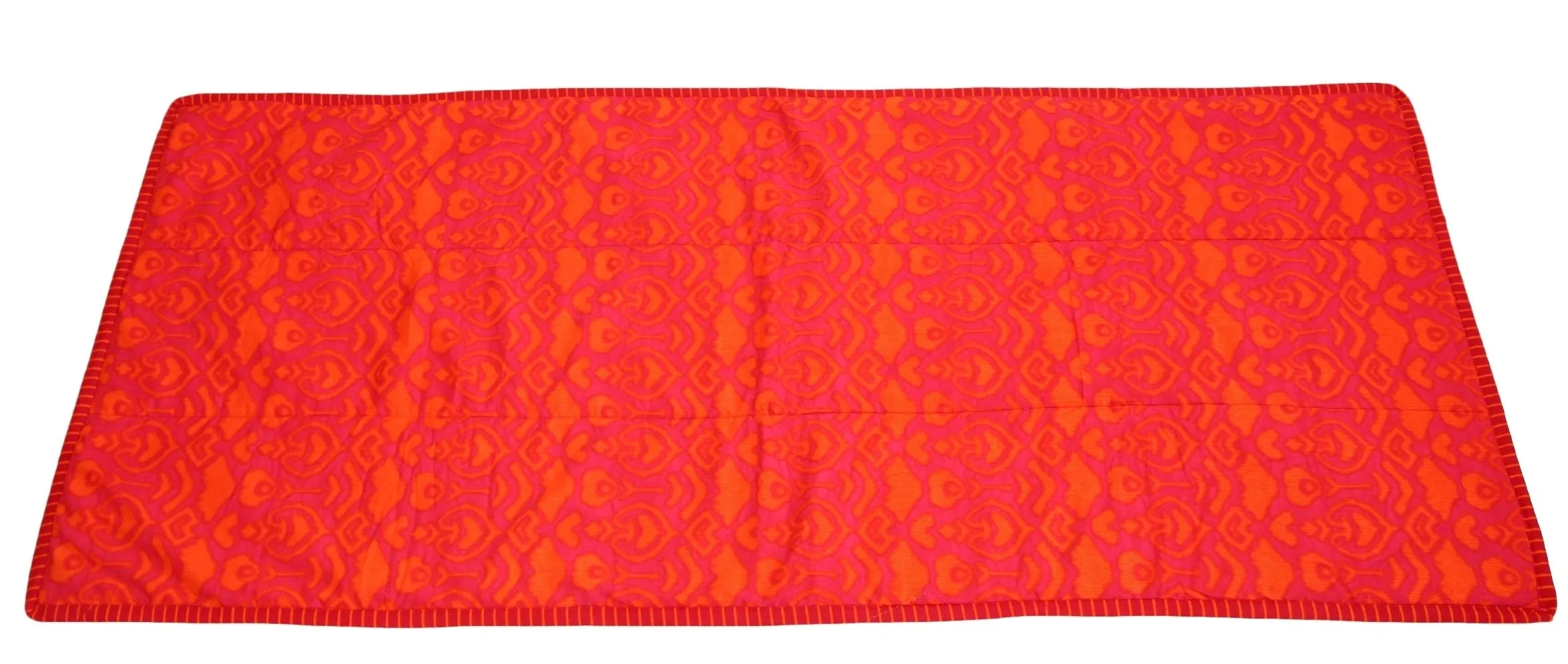 ShalinIndia Yogamat For Women And Girls Cotton Printed Reversible Cushioned,YMT02-2522,Orange,70X30 Inch