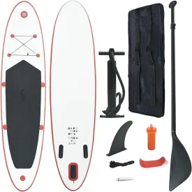 Stand Up Paddle Board Set for Fun and Adventure, Inflatable, Red and White, Adults