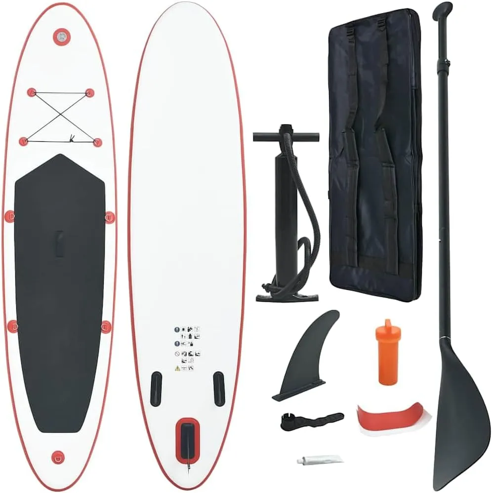 Stand Up Paddle Board Set for Fun and Adventure, Inflatable, Red and White, Adults