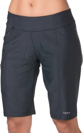 Terry Bike Shorts Women Padded 10.75" Long Fixie Bike Shorts for Women Cycling, Relaxed Fit MTB Mountain Bike Shorts