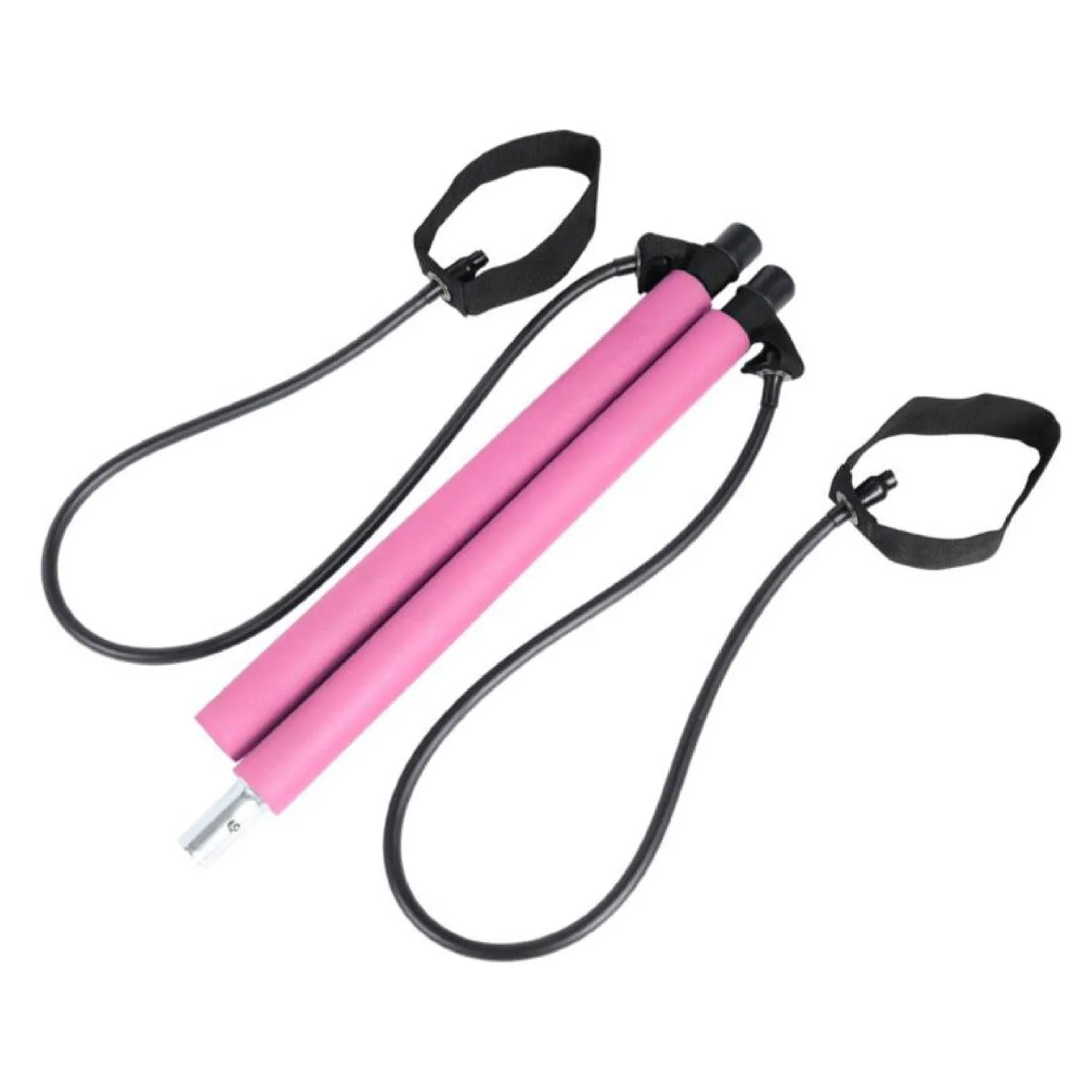 TRAKK Pilates Bar Kit with Resistance Band for Portable Home Gym Workout, 3-Section Yoga Pilates Stick Muscle Exercise Equipment Toning Bar
