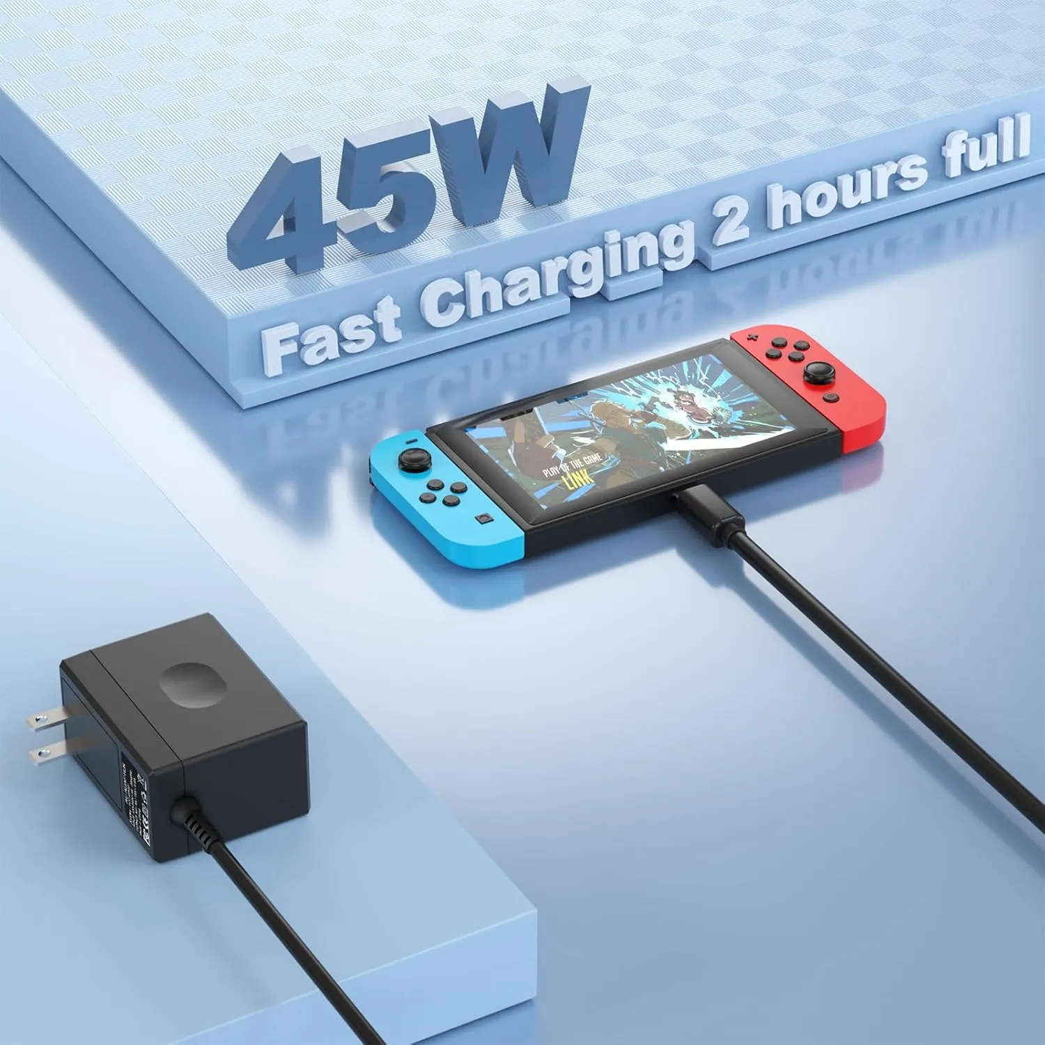 YCCSKY Charger for N-intendo S-Witch, 45W AC Adapter for N-intendo S-Witch - Fast Travel Wall Charger with 10FT USB C Cable 15V/3A Power Supply Supports TV Mode and Dock Station