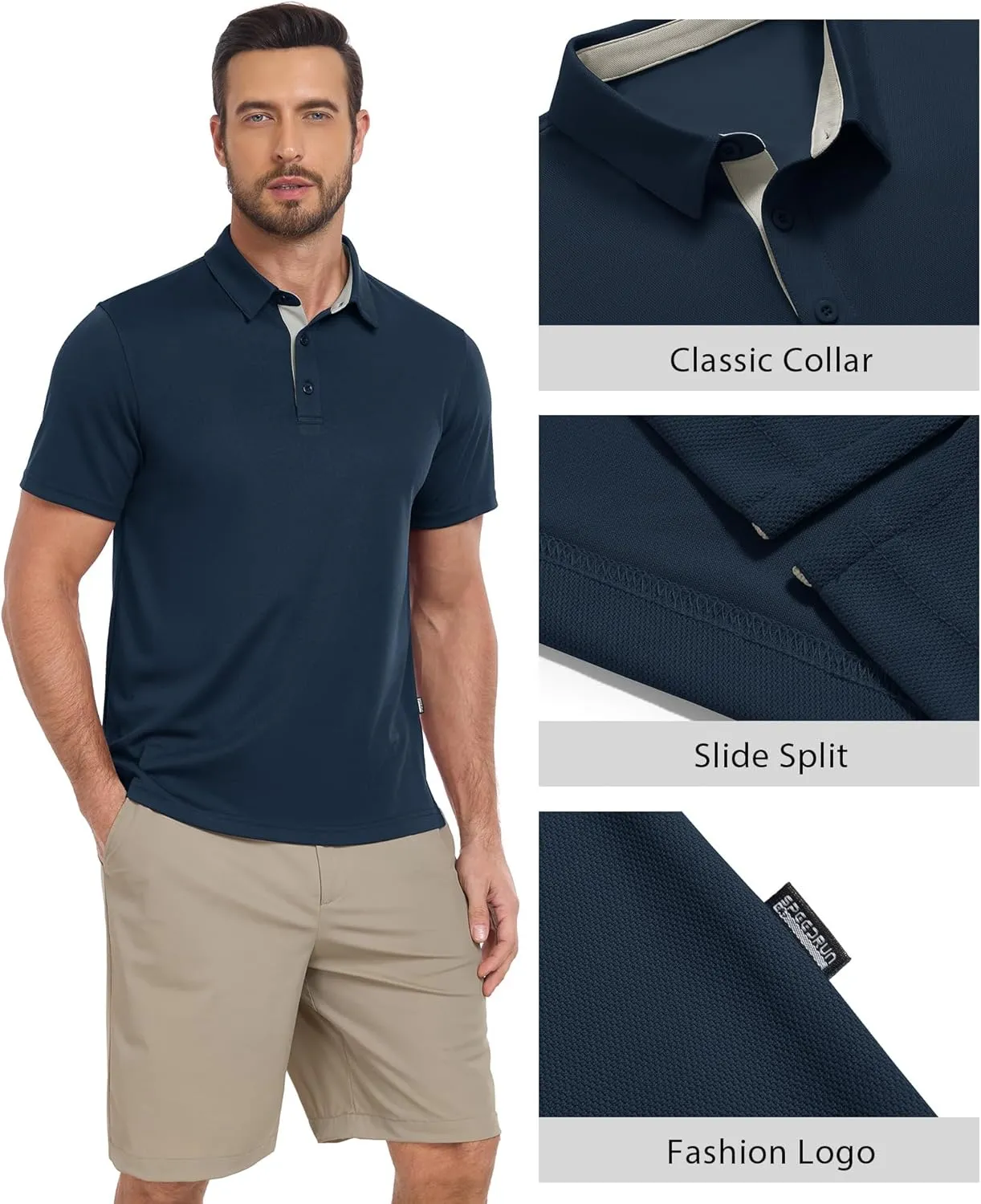 ZITY 3 Pack Polo Shirts for Men Short Sleeve Moisture Wicking T Shirt Business Casual Mens Golf Shirts Collared T-Shirts